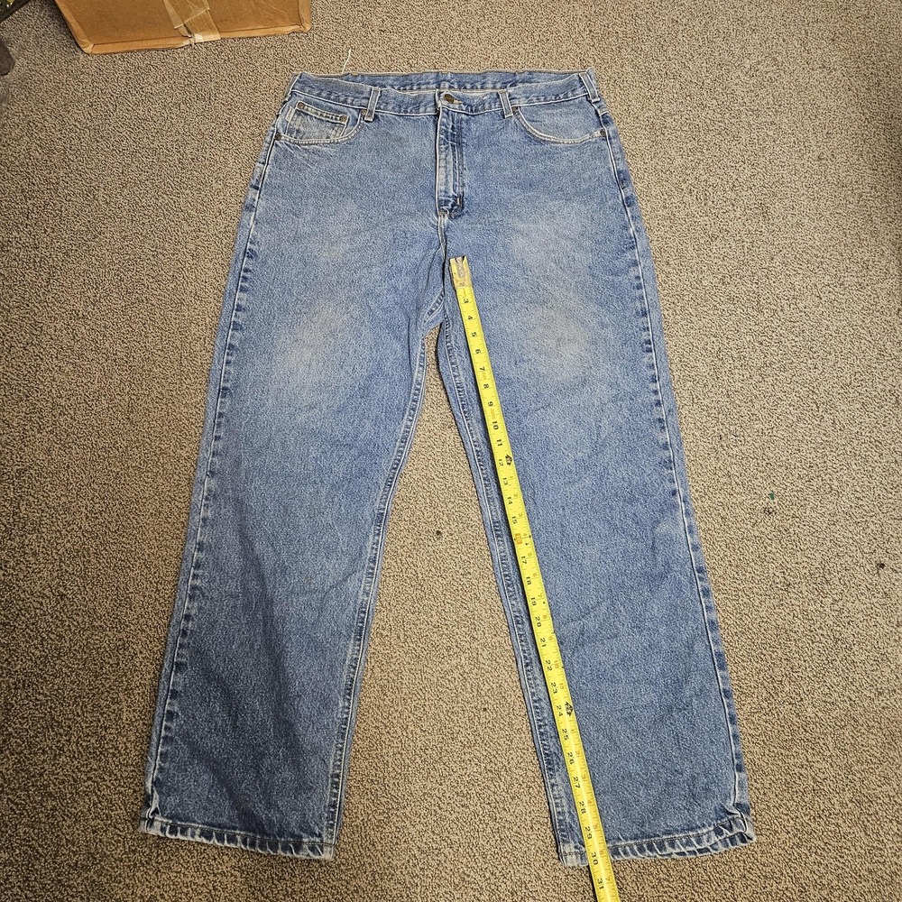 Carhartt‎ Carpenter Jeans Mens 36x31 Blue Denim Hammer Loop Workwear Utility - Picture 3 of 7